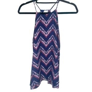 Paper Crane Chevron Tunic Tank Top Flowy Sleeveless Blouse Size Medium NWOT